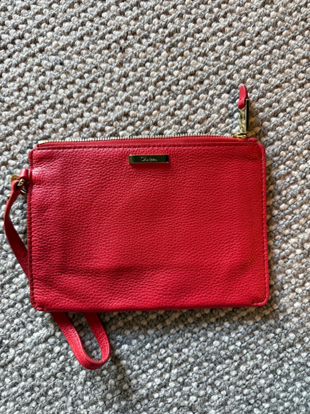 Cole Haan Red Leather Wristlet Clutch